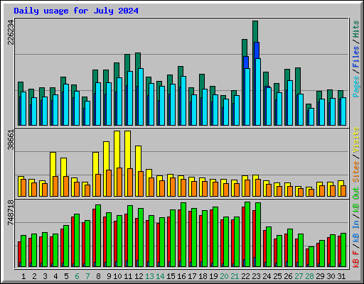 Daily usage for July 2024