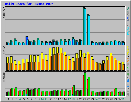 Daily usage for August 2024
