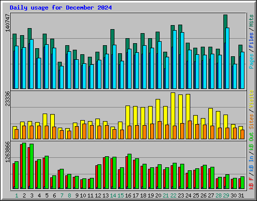 Daily usage for December 2024