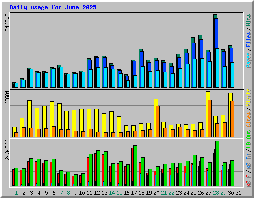 Daily usage for June 2025