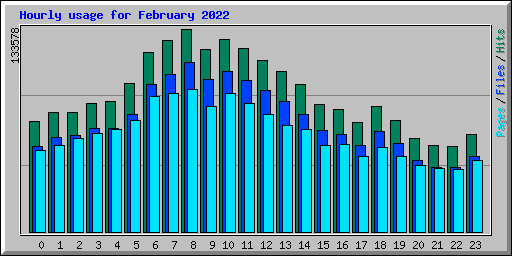 Hourly usage for February 2022
