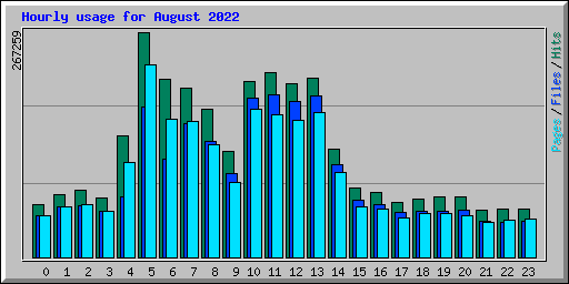 Hourly usage for August 2022